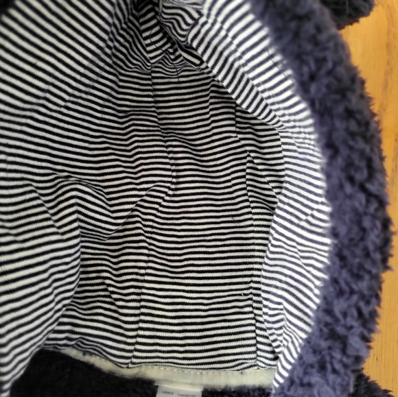 Carters Baby Unisex Navy Blue Fleece Footie Snowsuit Fuzzy Hooded Full Zip - Picture 3 of 7